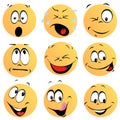 A smailey type smailey face, icon set Royalty Free Stock Photo