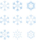 Icon set of snowflake. Editable vector pictograms isolated on a white background. Trendy outline symbols for mobile apps Royalty Free Stock Photo