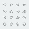 Icons of social media labels for rating