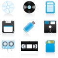 Icon set Storage media Royalty Free Stock Photo