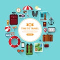 Icon set of traveling, tourism, vacation planning