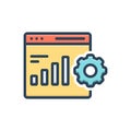 Color illustration icon for Set Up, cogwheel and development Royalty Free Stock Photo
