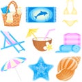 Icon set Vacations