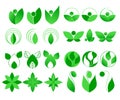 Icon set. Vector illustration isolated. Green eco logo