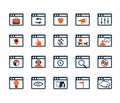 Icon set. Web development and SEO. Flat design Royalty Free Stock Photo