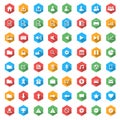 Icon set for web in flat design with long shadows Royalty Free Stock Photo