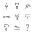 Icon set of working tools