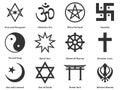 Icon set of world Religious symbols