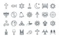 Icon set of world religious world symbols vector design