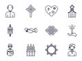 Icon set of world religious world symbols vector design Royalty Free Stock Photo