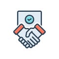 Color illustration icon for Settlement, commitment and agreement Royalty Free Stock Photo