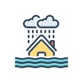 Color illustration icon for Severe, flood and harsh