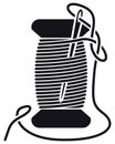 Icon Sewing Thread on Spools. Vector Isolated Coil. Silhouette Royalty Free Stock Photo