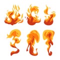 icon shape fire effect yellow orange red hot burn flame ignition design element Royalty Free Stock Photo