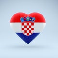 Icon in the shape of a heart with the image of the National Flag of Croatia.