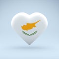 Icon in the shape of a heart with the image of the National Flag of Cyprus as a symbol of pride, support