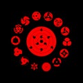 Icon Sharingan. Vector .All elements are isolated Royalty Free Stock Photo