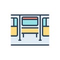 Color illustration icon for Sheat, bogie and coach Royalty Free Stock Photo