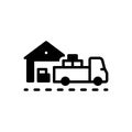 Black solid icon for Shipments, cargo and freight