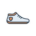 Color illustration icon for Shoe, footwear and sneakers