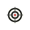 Icon shooting at a target. Simple vector illustration on a white background