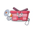 An icon of shopping basket having a megaphone Royalty Free Stock Photo