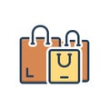 Color illustration icon for Shopping, handle and buy Royalty Free Stock Photo