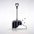 Icon Shovel for Snow Cleaning Royalty Free Stock Photo