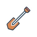 Color illustration icon for Shovel, spade and picker