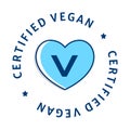 An icon showcasing a circular vegan badge, emphasizing the seal of approval for veganism, plant-based lifestyles, and certified