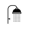 Black solid icon for Shower, sprinkling and downpour