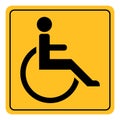 Icon sign invalid disabled vector symbol yellow square with rounded corners invalid disabled Royalty Free Stock Photo