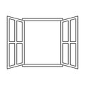 Icon sign open window vector outline open window frame