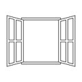 Icon sign open window vector outline open window frame