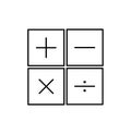 icon signs of addition subtraction multiplication. Royalty Free Stock Photo