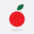 Icon simple apple, red, symbol, stylization