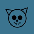 Icon of simple blue spooky cat