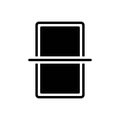 Black solid icon for Simply, similar and equal