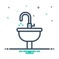 Mix icon for Sink, washbasin and bathroom Royalty Free Stock Photo