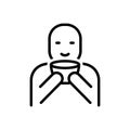 Black line icon for Sip, savor and beverage Royalty Free Stock Photo