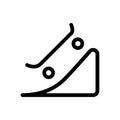 Icon of skateboard. Simple illustration. Outline icon on white background. Royalty Free Stock Photo