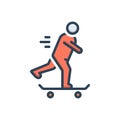 Color illustration icon for Skateboard, skate and wheel Royalty Free Stock Photo