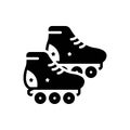 Black solid icon for Skating, boot and roller Royalty Free Stock Photo