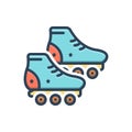 Color illustration icon for Skating, boot and roller Royalty Free Stock Photo