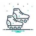 Mix icon for Skating, boot and roller Royalty Free Stock Photo