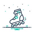 Mix icon for Skating, shoe and sportswear Royalty Free Stock Photo
