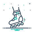 Mix icon for Skating, shoe and sportswear Royalty Free Stock Photo