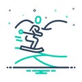 Mix icon for Ski, skier and athlete Royalty Free Stock Photo