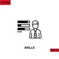 Icon skills employee. Outline, line or linear vector icon symbol sign collection