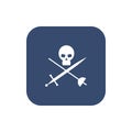 Icon skull with crossed sabers. Royalty Free Stock Photo